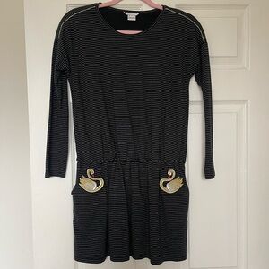 Little Marc Jacobs Kids Girls Swan Long Sleeve Dress